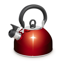 Stainless Steel Whistling Kettle - Red